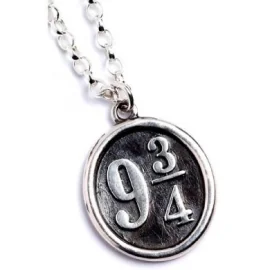 Harry Potter pendentif et collier argent Platform 9 3/4