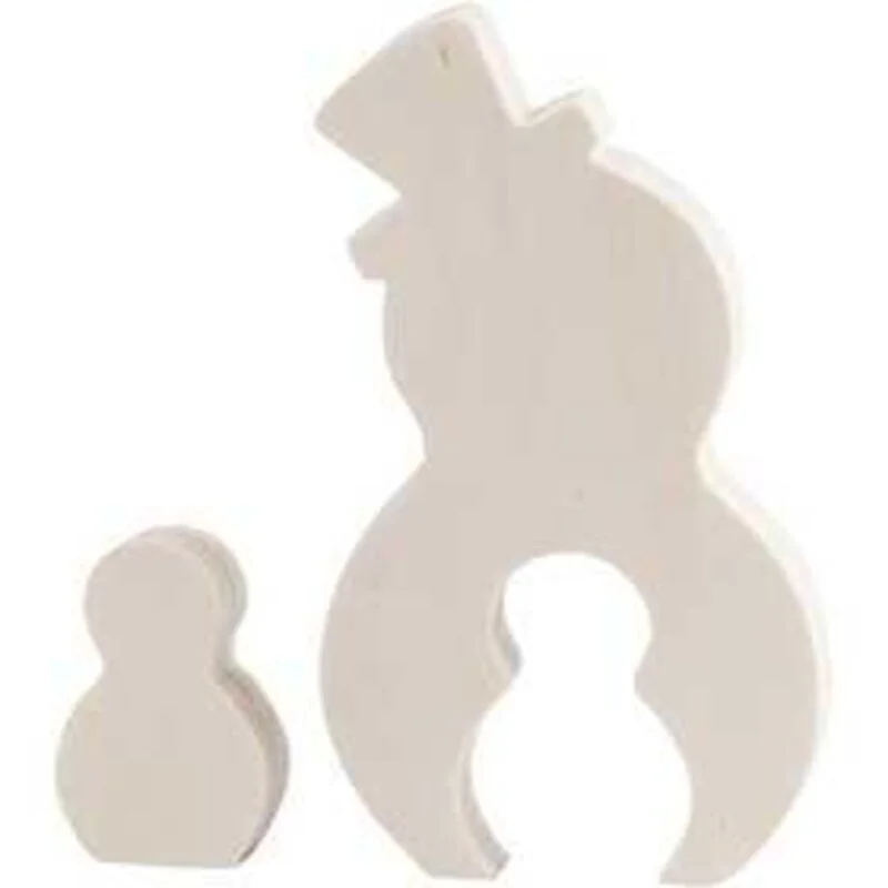 Figurine 2 en 1, bonhommes de neige, h: 4,5+11,5 cm, l: 3+6,5 cm, triplex, 1set, prof. 1,2 cm