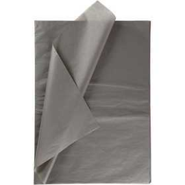 Papier de soie, feuille 50x70 cm, 14 gr, gris, 25flles