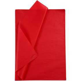 Papier de soie, feuille 50x70 cm, 14 gr, rouge, 25flles