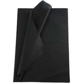 Papier de soie, feuille 50x70 cm, 14 gr, noir, 25flles