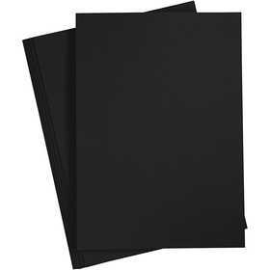 Papier cartonné A4 noir, A4 210x297 mm, 210-220 gr, noir, 10flles