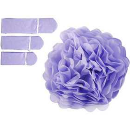 Pompons en papier, violet, d: 20+24+30 cm, 16 gr, 3pièces