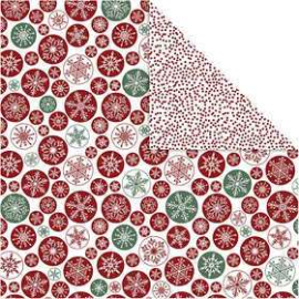 Papier Design, feuille 30,5x30,5 cm, 180 gr, , Cristaux de glace et points, 5flles