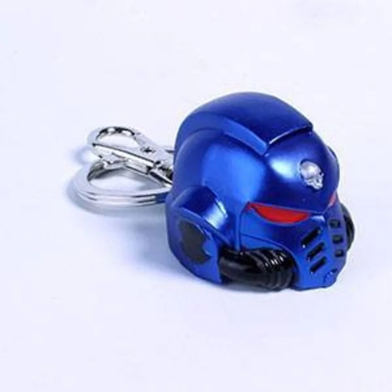 Casque Warhammer 40K porte-clés métal Space Marine Primaris Ultramarine