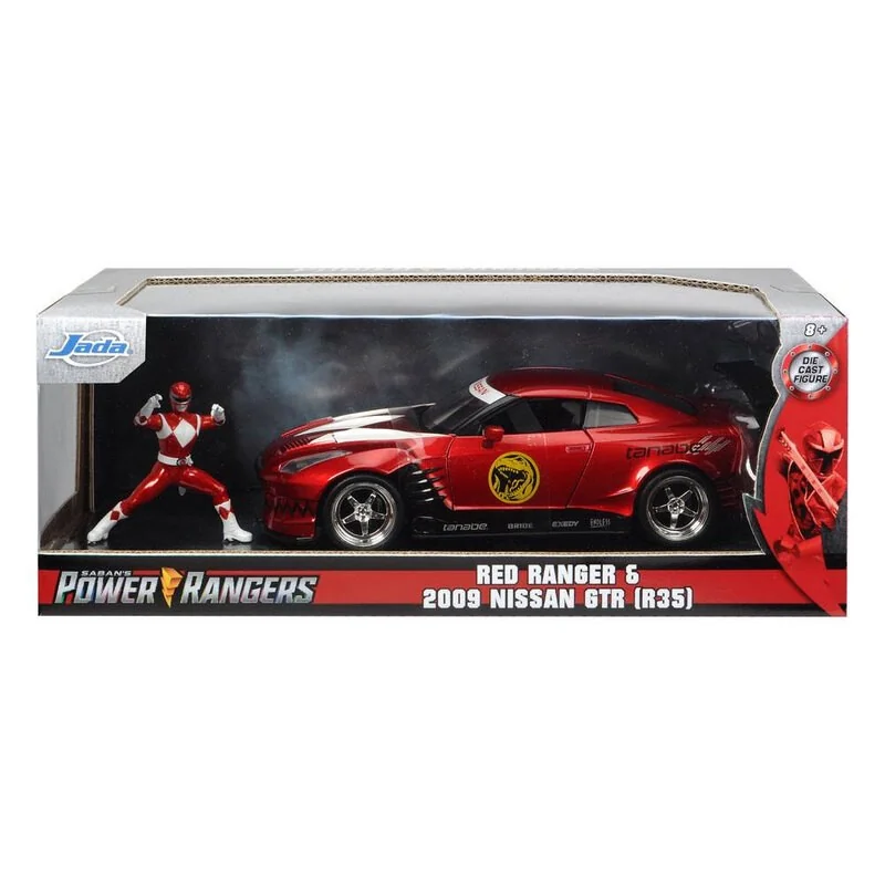 Power Rangers 1/24 Hollywood Rides 2009 Nissan GT-R R35 métal avec figurine