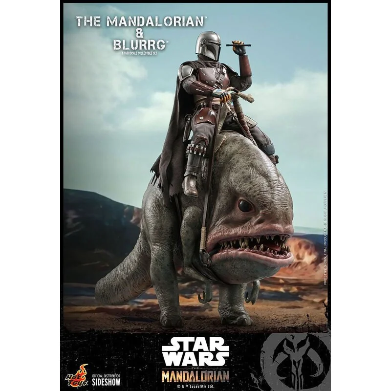 Star Wars The Mandalorian pack 2 figurines 1/6 The Mandalorian & Blurrg 37 cm