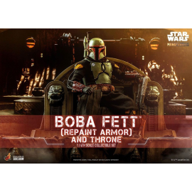 Star Wars The Mandalorian figurine 1/6 Boba Fett (Repaint Armor) and Throne 30 cm