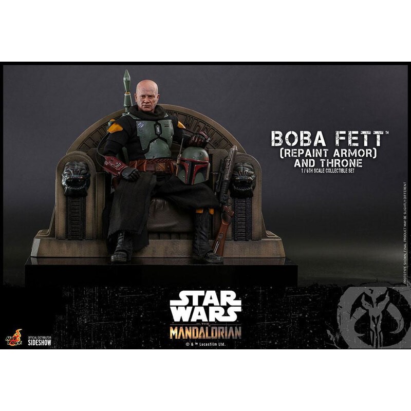 Star Wars The Mandalorian figurine 1/6 Boba Fett (Repaint Armor) and Throne 30 cm