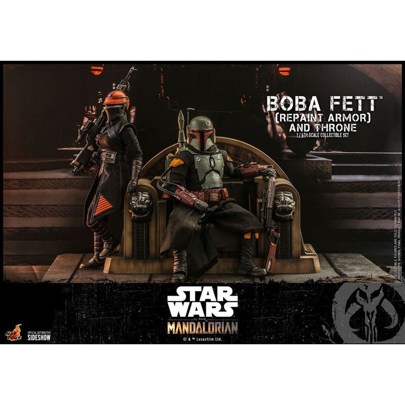 Star Wars The Mandalorian figurine 1/6 Boba Fett (Repaint Armor) and Throne 30 cm