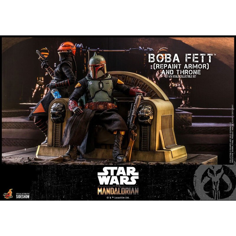 Star Wars The Mandalorian figurine 1/6 Boba Fett (Repaint Armor) and Throne 30 cm