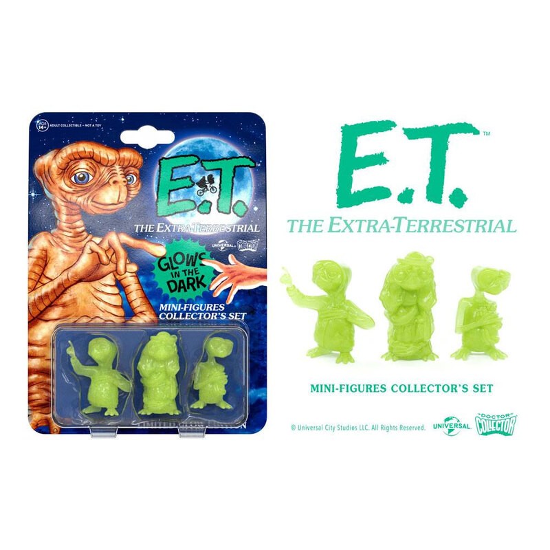 E.T. l´extra-terrestre pack 3 mini figurines Collector's Set Glowing Edition 5 cm