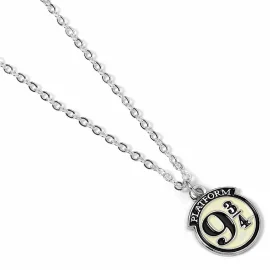 Harry Potter pendentif et collier plaqué argent Platform 9 3/4