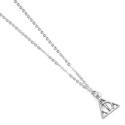 Harry Potter pendentif et collier plaqués argent Deathly Hallows