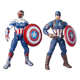 Marvel Legends pack 2 figurines 2022 Captain America: Sam Wilson & Steve Rogers 15 cm