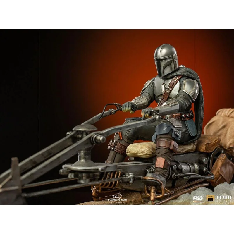 Star Wars The Mandalorian statuette 1/10 Deluxe Art Scale Mandalorian on Speederbike 18 cm