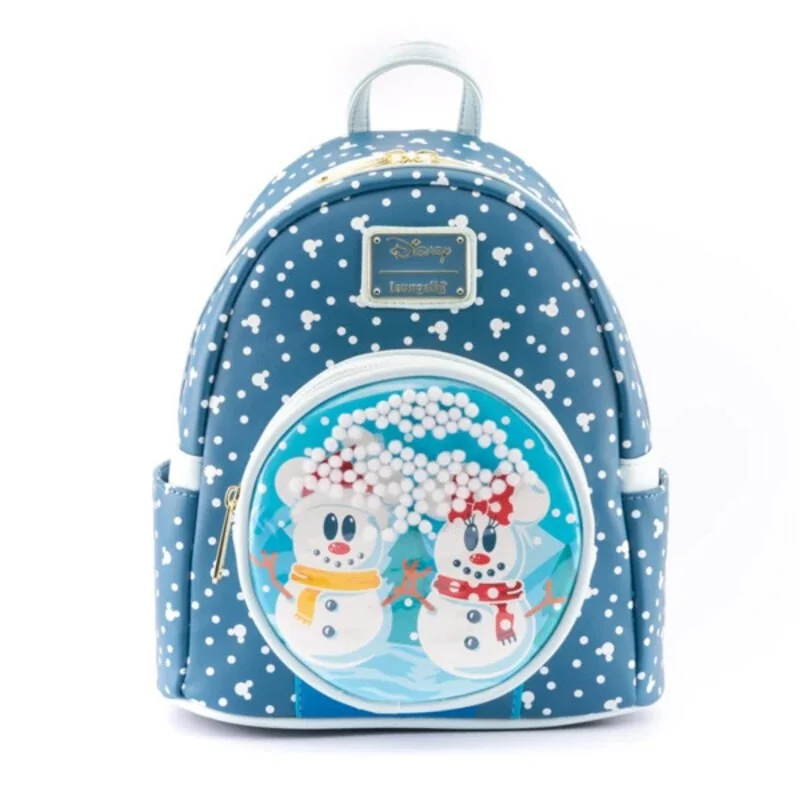 Disney Loungefly Mini Sac A Dos Snowman Minnie Mickey Snow Globe