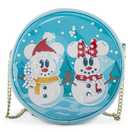 Disney Loungefly Sac A Main Snowman Mickey Minnie Snow Globe