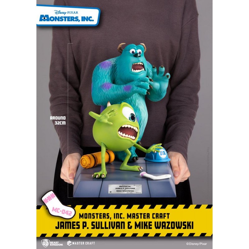 Monstres et Compagnie statuette Master Craft James P. Sullivan & Mike Wazowski 34 cm