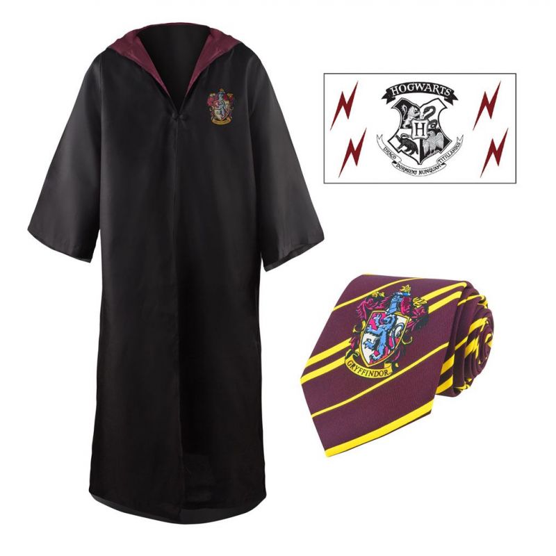 Harry Potter Robe, Nectie & Tattoo Set Gryffindor S