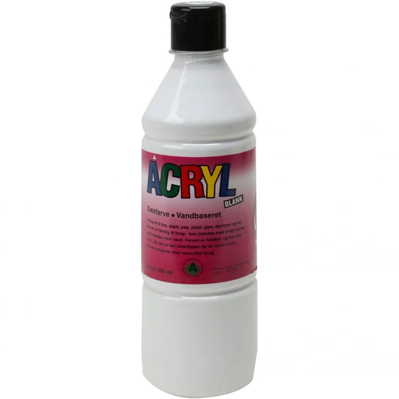 Peinture acrylique, blanc, 500 ml/ 1 flacon