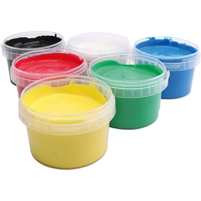 Peinture au doigt, couleurs assorties, 6x250 ml/ 1 Pq.