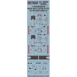 McDonnell-Douglas FGR.2 Phantom II BRITANNIQUE. Ensemble de siège éjectable "MB" Martin-Baker, décalcomanies de ceinture de sécu