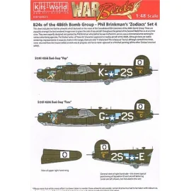 Décal Consolidated B-24H Liberator 834th BS, 486th BG Phil Brinkman's Zodiacs Set 5 (2) 252400 2S-H 'Sagittarius'; 252650 2S-B '