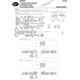 Masques kabuki Cessna O-2A Skymaster EXPERT toutes les fenêtres, y compris les masques latéraux intérieurs, les roues, les hélic