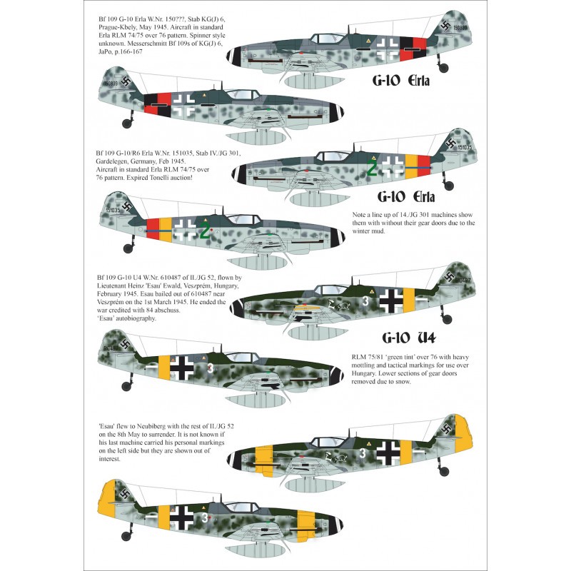 Décal Fin de la guerre Messerschmitt Bf-109 Vol.2Messerschmitt Bf-109G-14Messerschmitt Bf-109G-5Messerschmitt Bf-109G-6Messersch