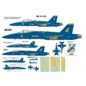 Décal BLUE ANGELS McDonnell-Douglas F/A-18A/B/C/D, SAISONS 1987-2001-ET 2006. COMPREND MAINTENANT LES BANDES DORSALES CORRECTES 