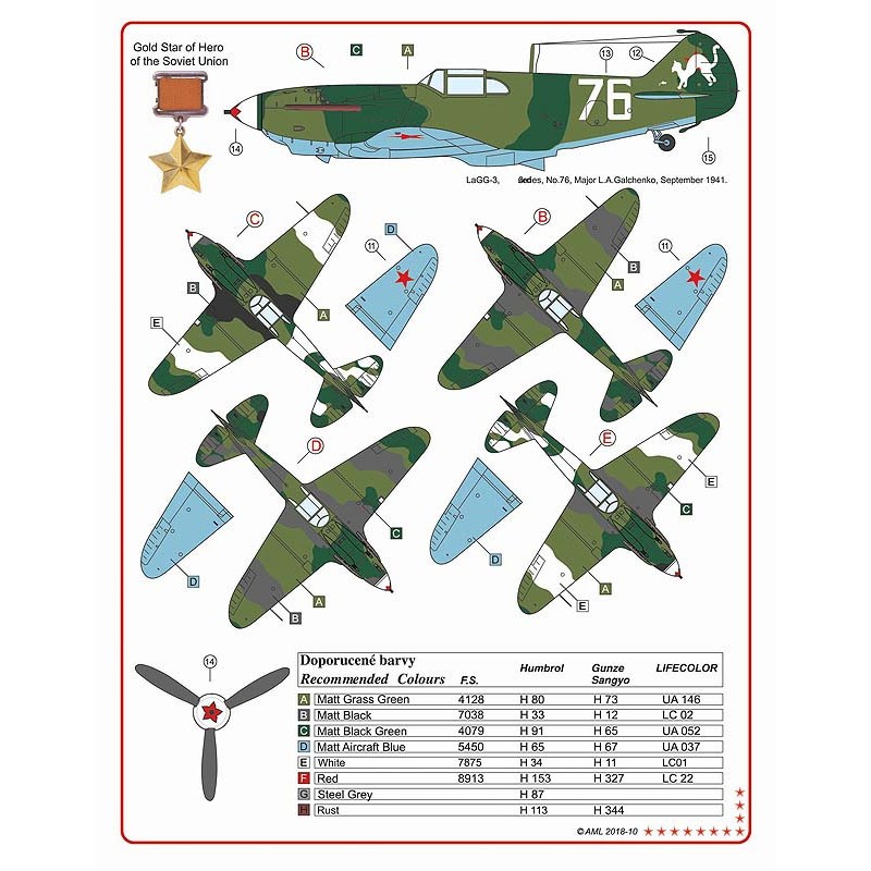 Lavochkin LaGG-3 Part 1. (3) Piloté par Capt Mironov No 78 609th IAP; Capt Galchenko No 76 145th IAP avec des chats noirs ou bla