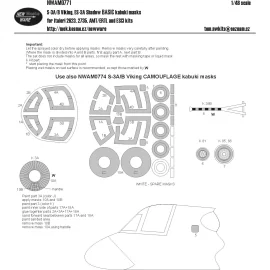 Lockheed S-3A/B Viking, ES3A Shadow BASIC kabuki masque toutes les fenêtres, roues, entrée d'avion, crochet d'atterrissage (conç