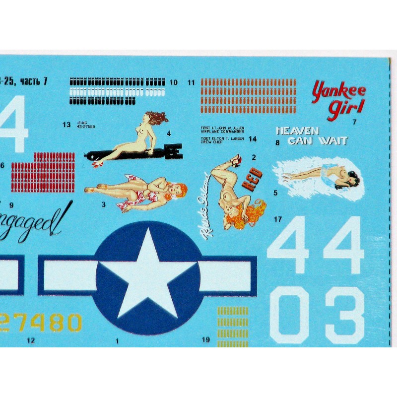 1/72 FOXBOT DECALS 72-040 North American B-25G/J Mitchell Late