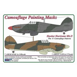 Masque de peinture à motif camouflage Hawker Hurricane Mk.II The 'A' (conçu pour être utilisé avec les kits Hasegawa, Hobbycraft