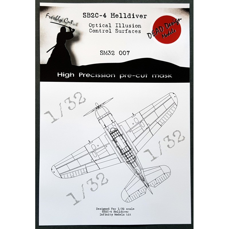 Masque de peinture Curtiss SB2C-4 Helldiver 3D/illusion d'optique pour surfaces de contrôle (conçu pour être utilisé avec les ki