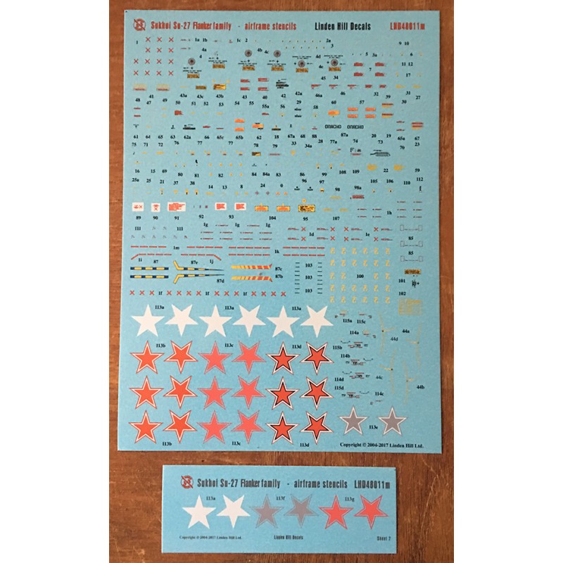Décal Mise à jour des pochoirs de cellule Sukhoi Su-27 Flanker B (recommandé pour une utilisation avec LHD48040. Redimensionné p