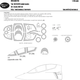 Masques kabuki Yakovlev Yak-130 BASIC auvent d'avion, roues, détails de camouflage (conçus pour être utilisés avec les kits Zvez