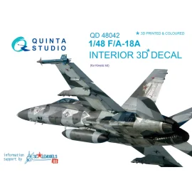 Décalcomanie Intérieur McDonnell-Douglas F/A-18A imprimé en 3D et coloré sur papier autocollant (conçu pour être utilisé avec le