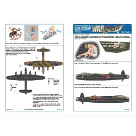 Décal Avro Lancaster Bomber 'B 'Mk.I - 424 (Tiger) Squadron - 'Victorious Virgin' RF128 QB-V. Conçu pour le kit de modèle HK.