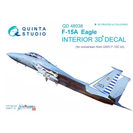 Décalcomanie Intérieur McDonnell F-15A Eagle imprimé en 3D et coloré sur papier autocollant (conçu pour être utilisé avec les ki