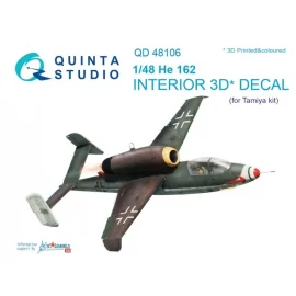 Décalcomanie Heinkel He-162A-2 Salamander Imprimé en 3D et intérieur coloré sur papier autocollant (conçu pour être utilisé avec