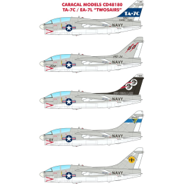 Décal US Navy Vought TA-7C / EA-7L 'Twosairs'Plusieurs options de marquage pour les corsaires biplaces US Navy TA-7C & EA-7L