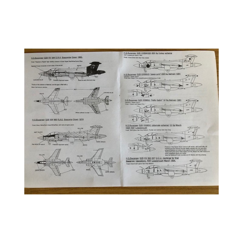 Décal De retour en stock! Blackburn/Hawker-Siddeley Buccaneer S.2A/S.2B XW526, XV333/1, XX885/B, XT279, XW986, XX894