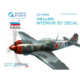 Décalcomanie Lavochkin La-5FN Intérieur coloré et imprimé en 3D sur papier autocollant (conçu pour être utilisé avec les kits Zv