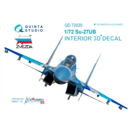 Décalcomanie Sukhoi Su-27UB Intérieur coloré et imprimé en 3D sur papier autocollant (conçu pour être utilisé avec le kit Zvezda