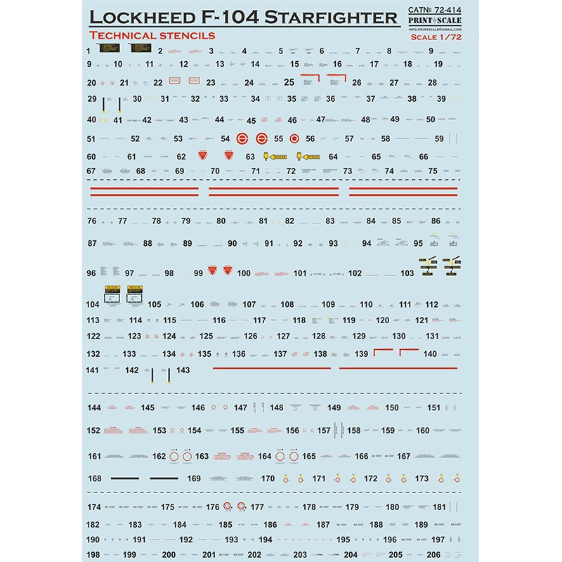 Décal De retour en stock! Pochoirs techniques Lockheed F-104 Starfighter DOUBLE FEUILLE [F-104C F-104J]