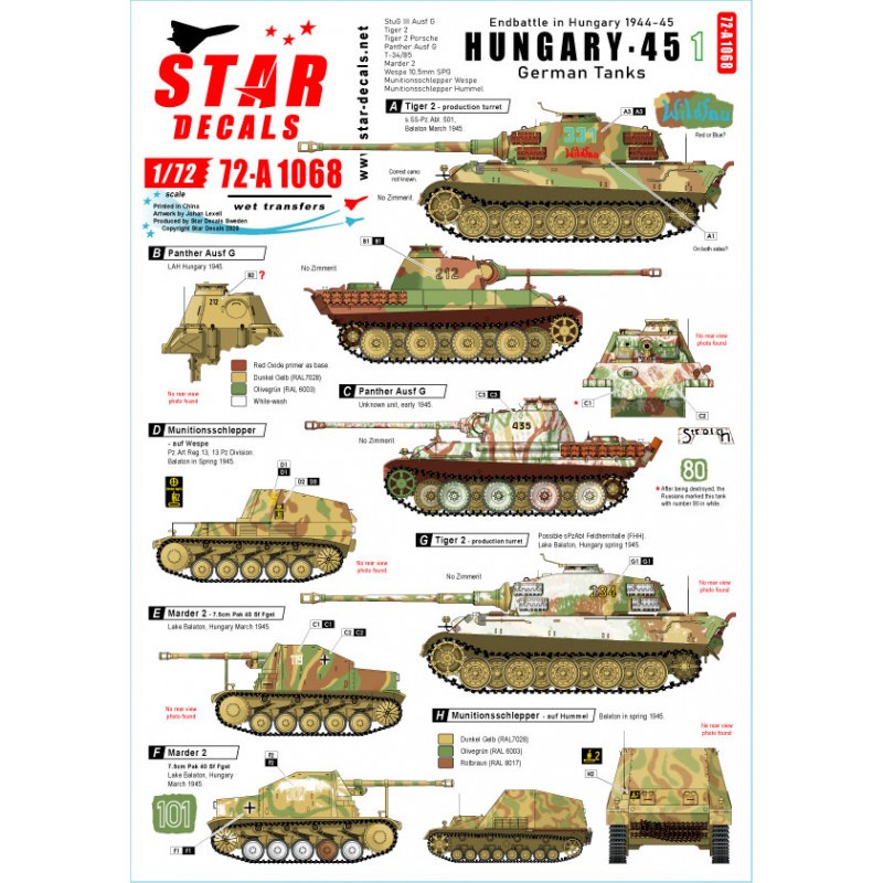 Hongrie 45 1. Chars et AFV allemands en Hongrie 1944-45. Sturmgeschutz/StuG.III Ausf.G,