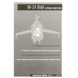 Décal Mil Mi-24 Hind Cyrillic Stencil Data pour un hélicoptère [Hélicoptère Mil Mi-24V Hind-E]