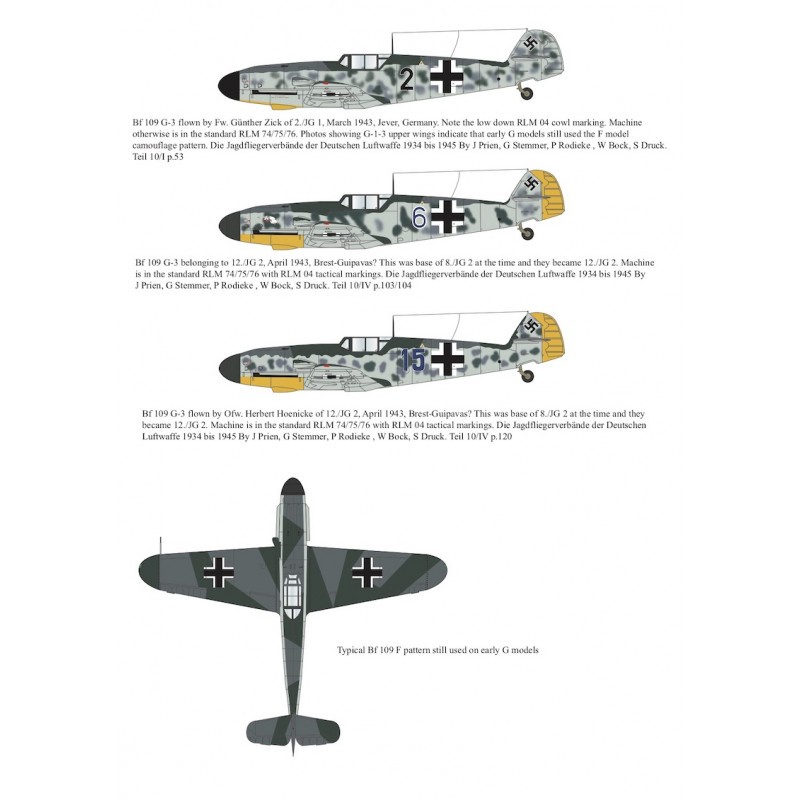 Conversion Messerschmitt Bf-109G-3 (conçue pour être utilisée avec les kits Eduard Bf-109G-4)